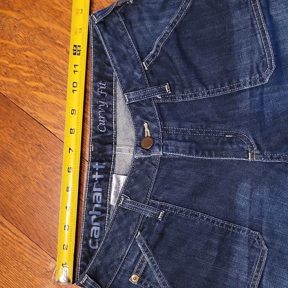 Carhartt Curvy Fit Blue Straight Leg Jeans Classic Style Size 2 - Picture 10 of 11